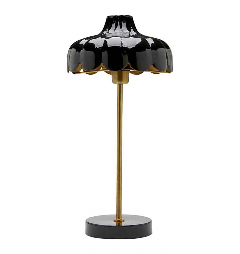 Wells bordslampa med form av blomma i svart/guld 50 frn designermrket PR Home