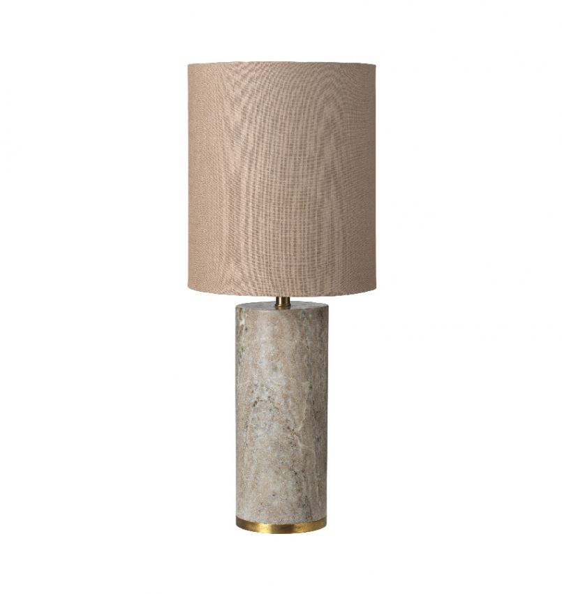 Lampskärm  - Ella bordslampa beige marmor inkl. brun lampskärm