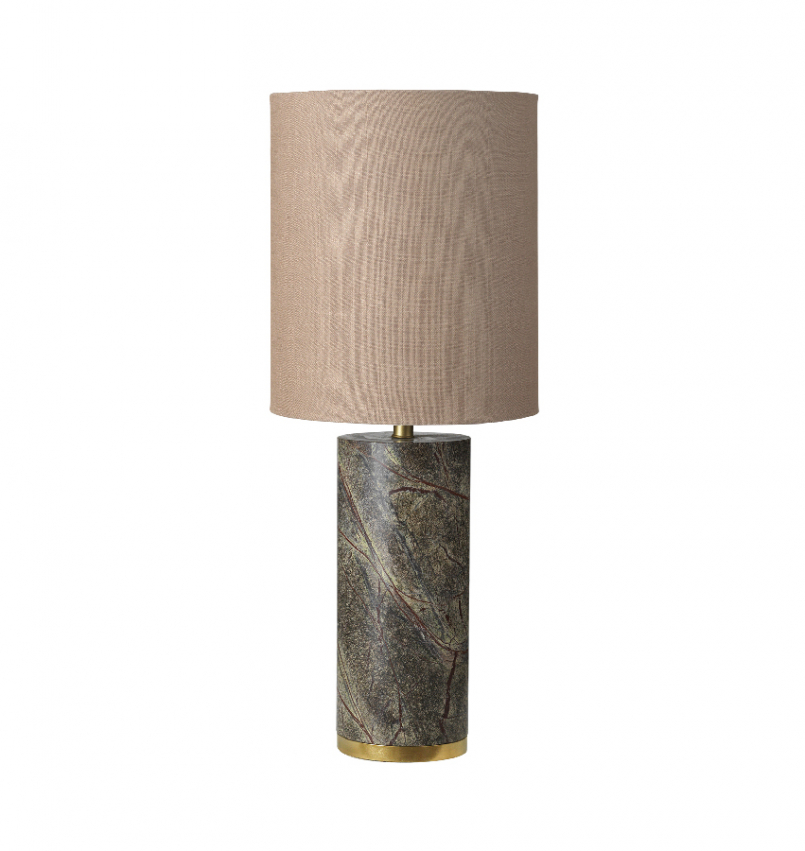 Lampskärm  - Ella bordslampa grön marmor inkl. brun lampskärm