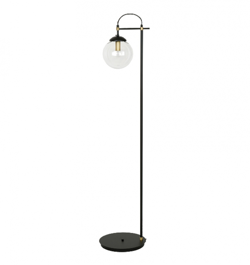 Perla 1 Golvlampa mässing/svart/glas