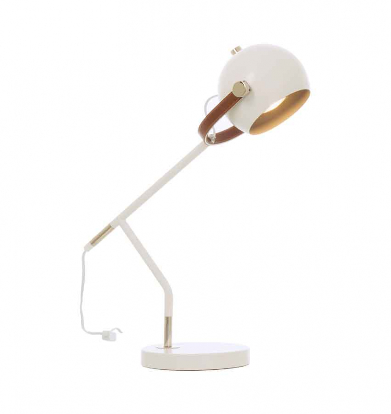 Bow bordslampa vit en streckfigur som böjer från svenska varumärket Scan Lamps