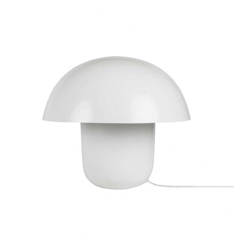 Vit liten Carl-Johan svamp bordslampa från varumärket Olsson & Jensen 