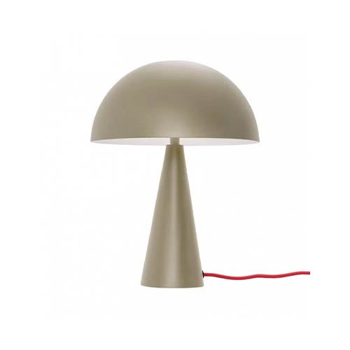Hubsch bordslampa svamp liten beige röd sladd