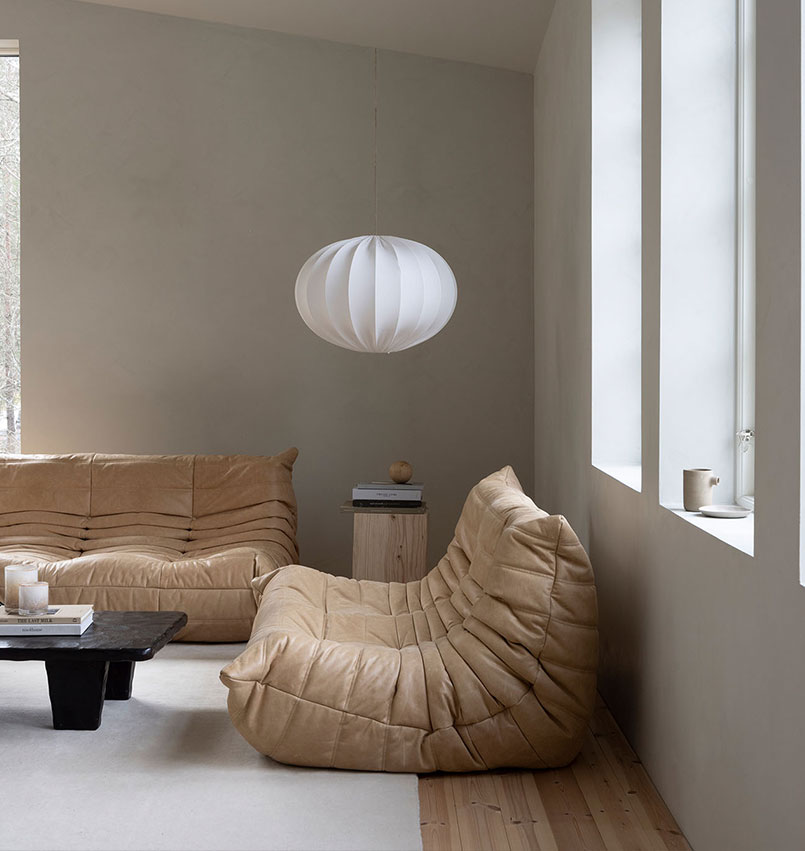 Taklampa Boll 65 i tyg från svenska varumärket Watt och Veke - Designlampor för alla hem