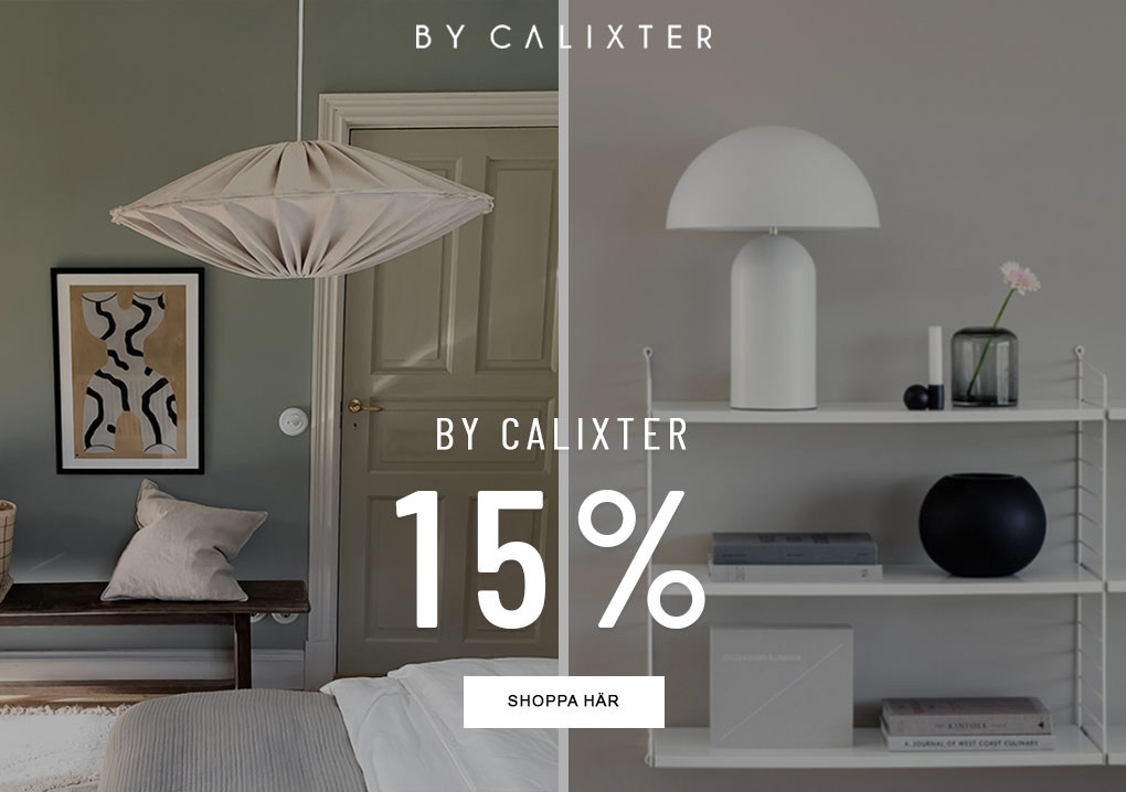 Rea med 15% rabatt på alla snygga och stilrena lampor från svenska By Calixter