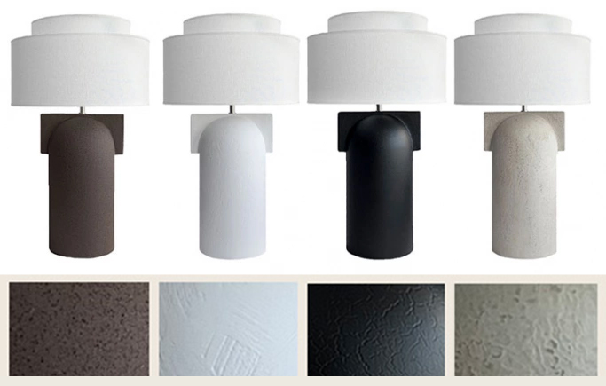 Figoll bordslampa i 4 olika färger och varianter, samt olika strukturer från Calixter.se