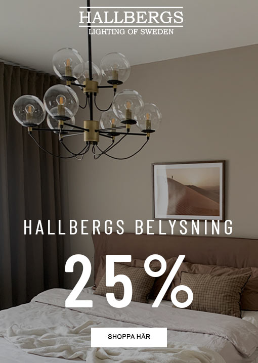 Handla vackra lampor från Hallbergs Belysning med 25% rabatt under black week hos Calixter