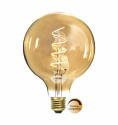 En stor dekorativ glödlampa med amber sken perfekt val vid en synlig glödlampa 
