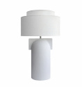 vit bordslampa Figoll med en vit struktur finish p lampans keramik bas, modern 