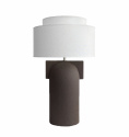 Figoll bordslampa i brunt med modern design av geometriska former frn Calixter 
